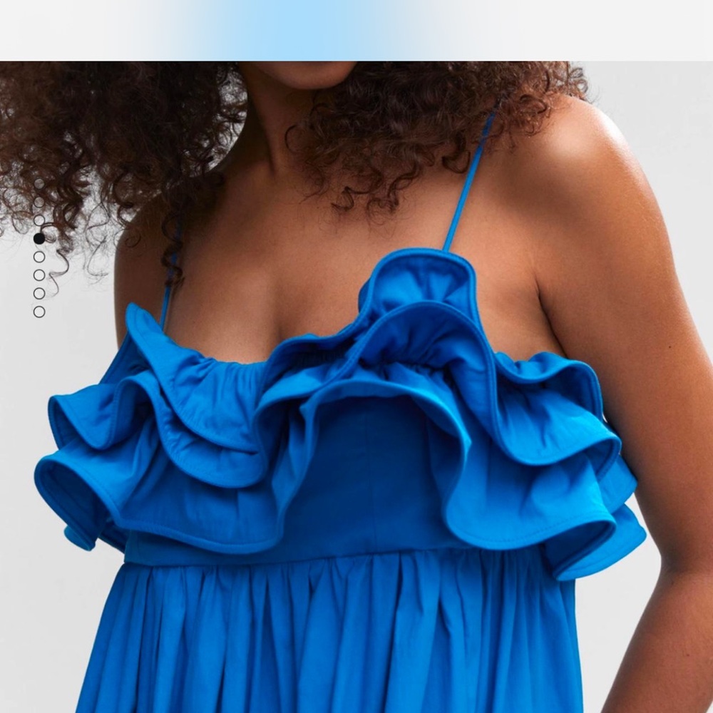 Mango Blue Ruffle Maxi Dress - Picture 2 of 7